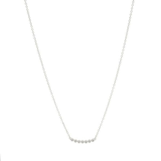 Horizontal Bezel Pendant Necklace Silver