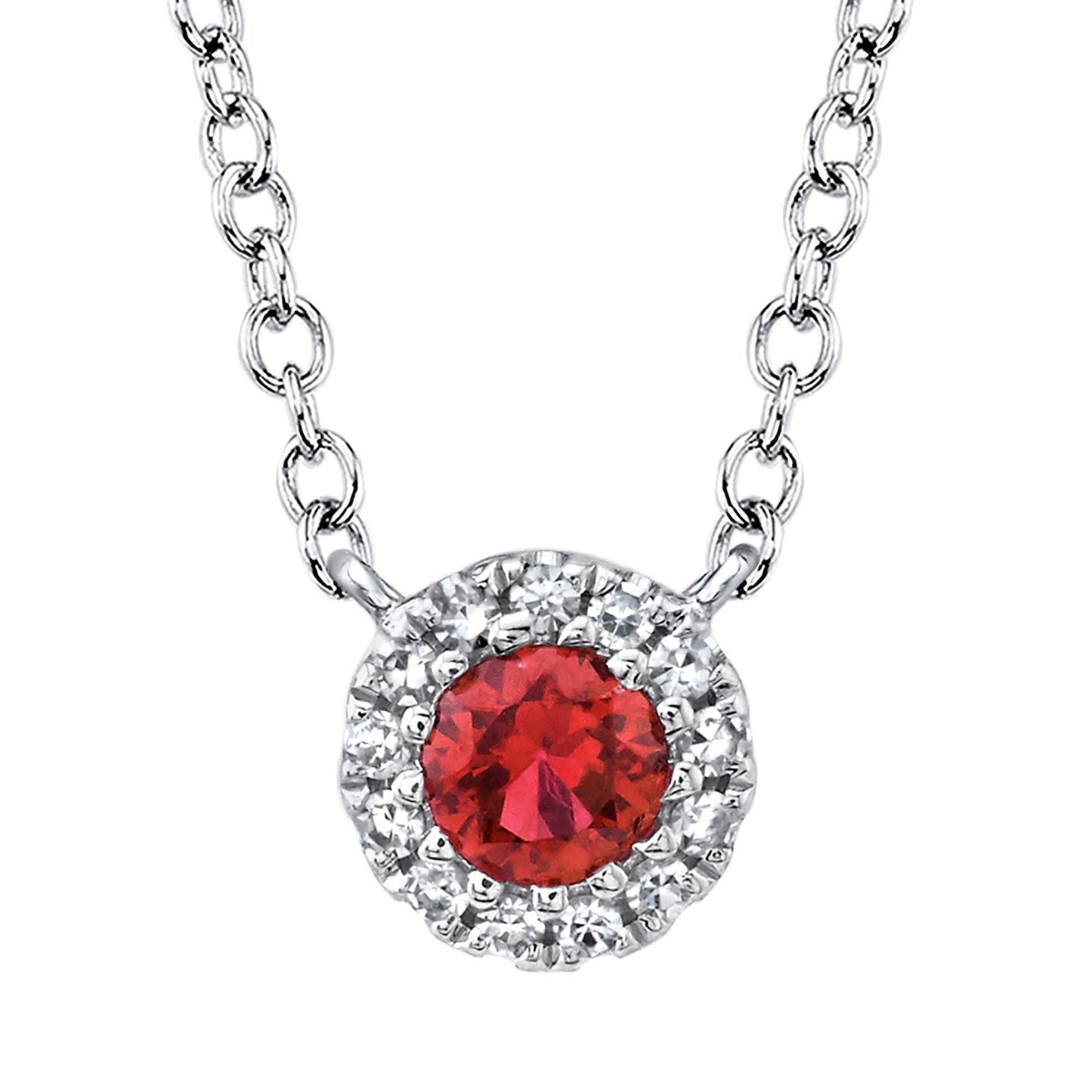 Diamond + Ruby Necklace | .04c + .14c 14k WG