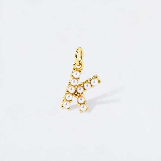 Pearl Initial Charm Pendant | K