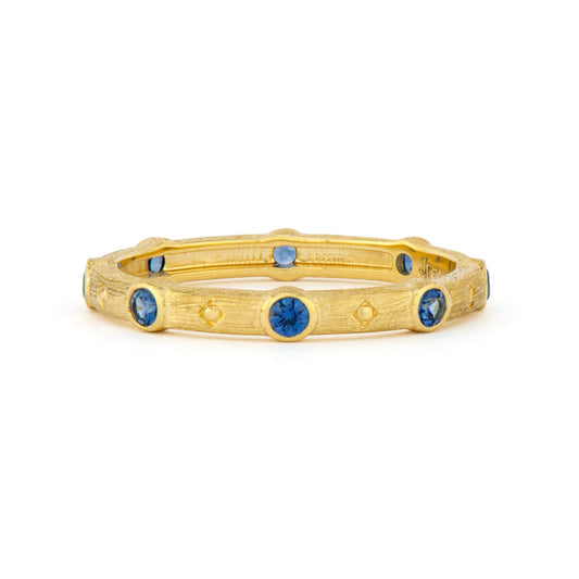Provence Stacker Band Ring Blue Sapphire Yellow Gold