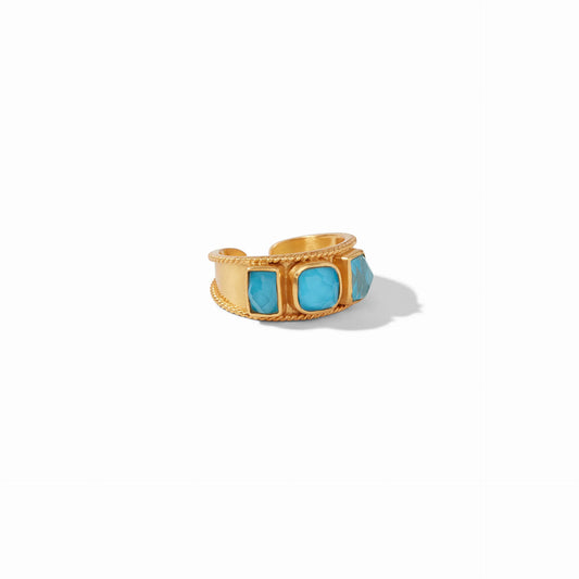 Savoy Ring Gold | Iridescent Pacific Blue Size 8/9