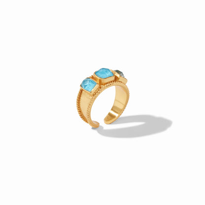 Savoy Ring Gold | Iridescent Pacific Blue Size 6/7