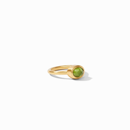 Jewel Stack Ring Gold Iridescent Jade Green Size 7