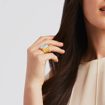 Windsor Statement Ring Gold | Iridescent Pacific Blue Size 7