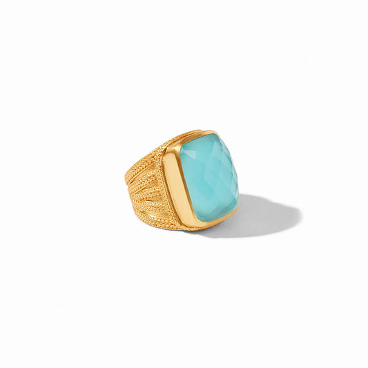 Windsor Statement Ring Gold | Iridescent Pacific Blue Size 7