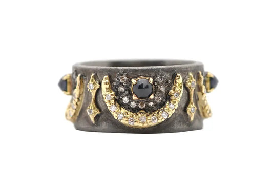 Crescent Moon Stack Band Ring | S7