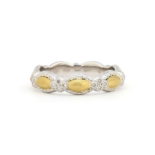 Mixed Metal Marquis Moonstone Quad Diamond Ring 7