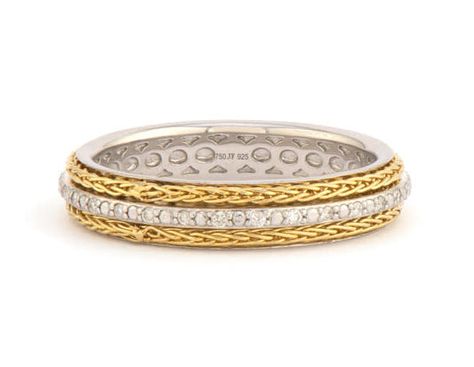 Mixed Metal Woven Rope Ring