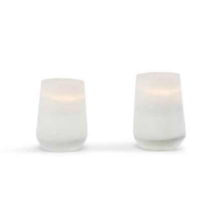 Tear Drop Selenite Crystal Candle Holder S/2