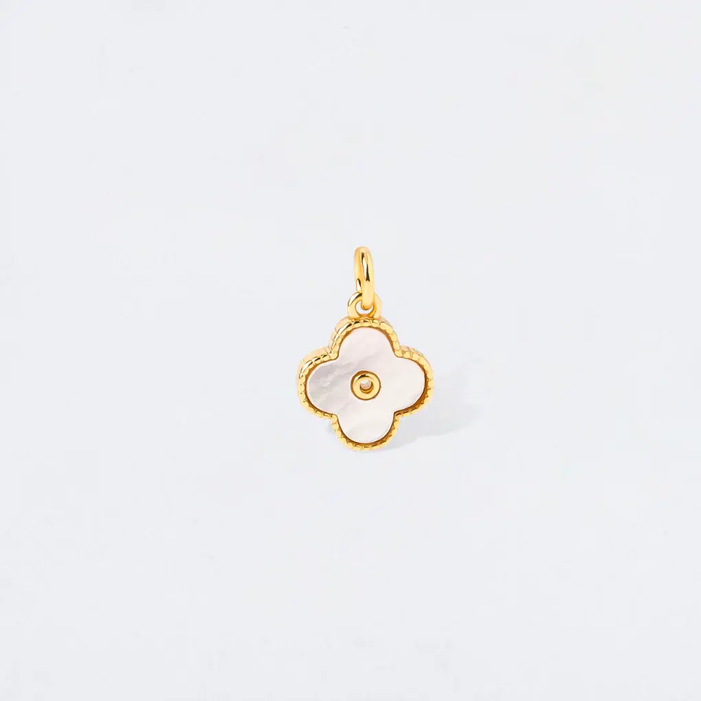 Petite Mother of Pearl Clover Charm Pendant