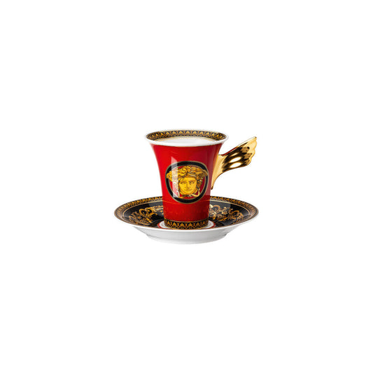 Versace Medusa Red Coffee Cup + Saucer