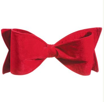Red Velvet Bow Ornament 8W20"