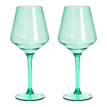 Acrylic Stemmed Wine Glass | Green 15oz