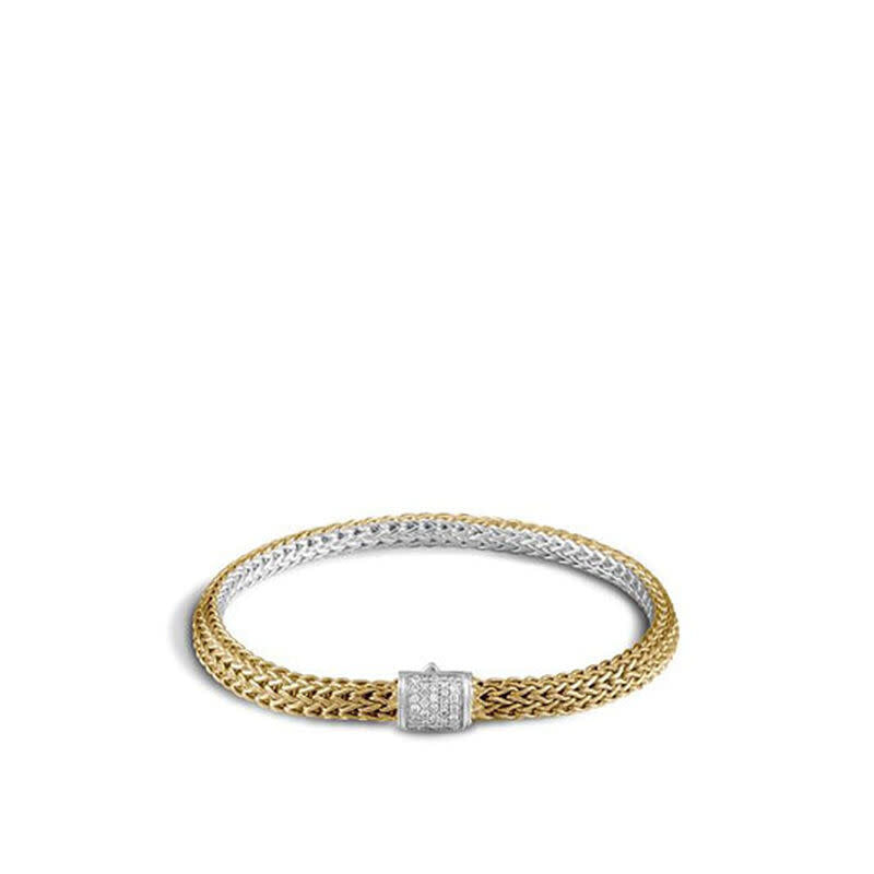 Classic Chain 5MM Reversible Bracelet With Diamonds