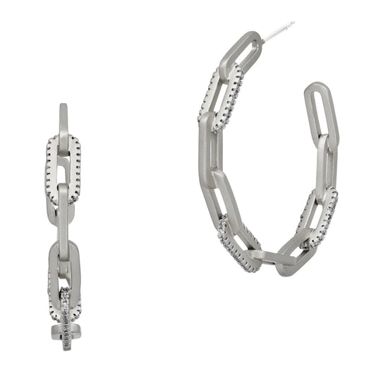Coastal Chain Link Hoop Earring