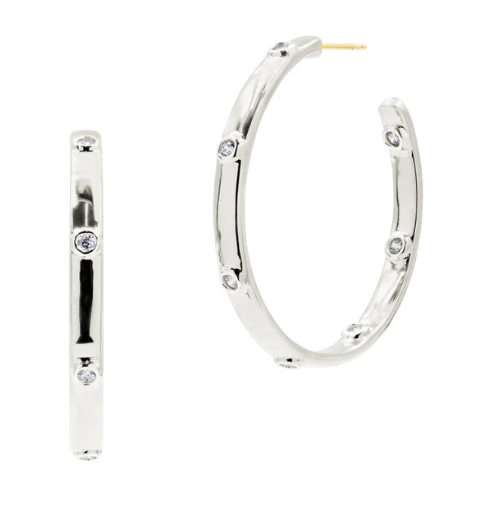 Silver Chunky Hoop Earrings