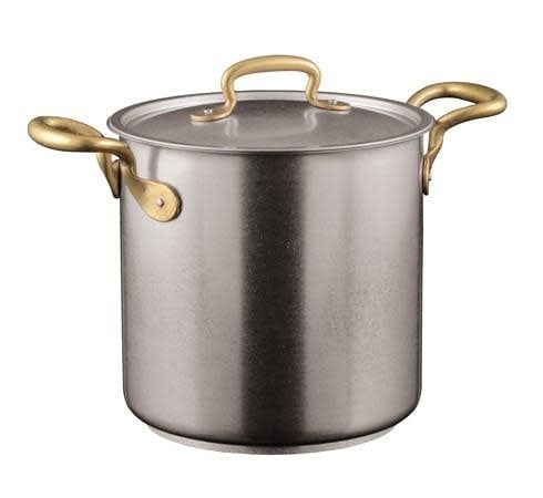 Vintage Stainless Steel Cookware | Stock Pot + Lid 7-7/8in