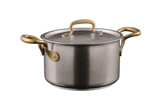 Vintage Stainless Steel Cookware | Saucepan + Lid 7-7/8in