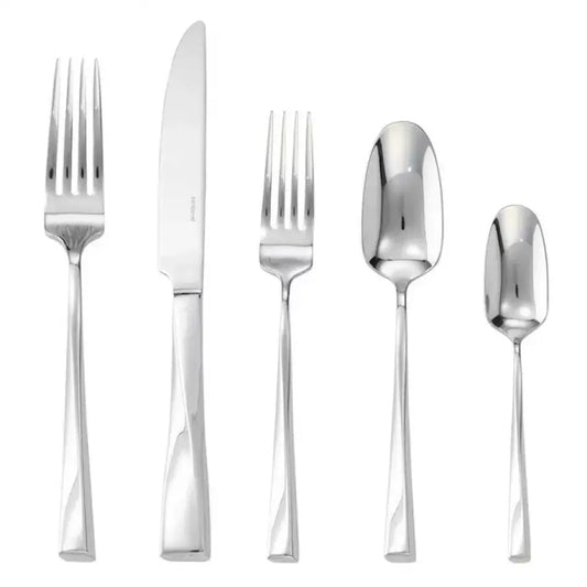 Stainless Steel Solid Handle Place Setting | Twist 5pc