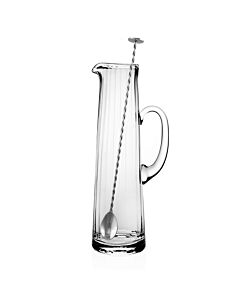 William Yeoward Crystal American Bar Corinne Tall Cocktail Pitcher Jug + Spoon Set | 14in 2.5pt 1.4l