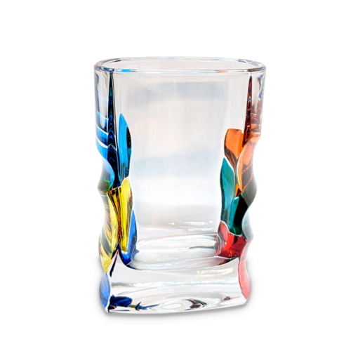Murano Italian Crystal Whiskey DOF Glass | Strokes Rainbow