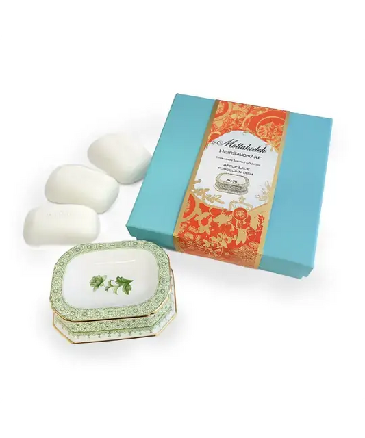 Mottahedeh Apple Lace Gift Soap Set | 4.25x3.3in