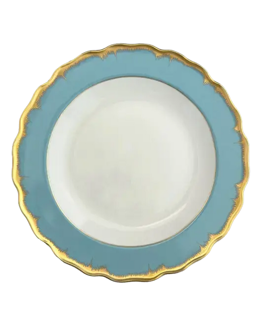 Mottahedeh Chelsea Feather Turquoise Dinner Plate | 10in
