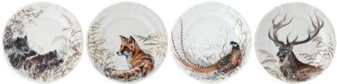 Gien Sologne Game Animals Dessert Plates Set of 4 | 9.25in