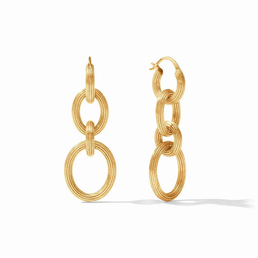 Sanibel 3-in-1 24k Gold Plate Gold Earring | 1.9in