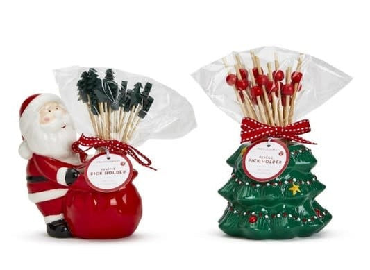 Toothpick Holder | Santa or Tree Assorted