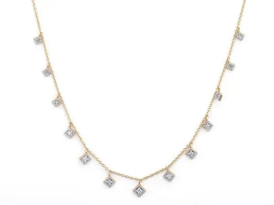 Lisse Dancing Diamonds Kite Necklace l 16 - 18in 18k YG