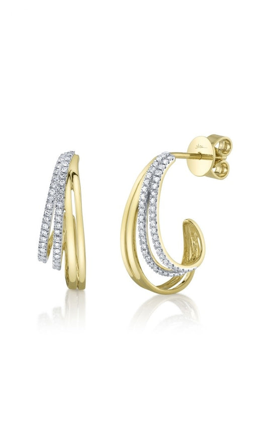 Diamond Layer Earrings | 14k .20c YG