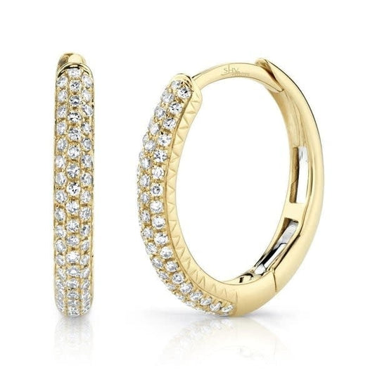 0.21Ct 14K YG Diamond Pave Hoop Earring