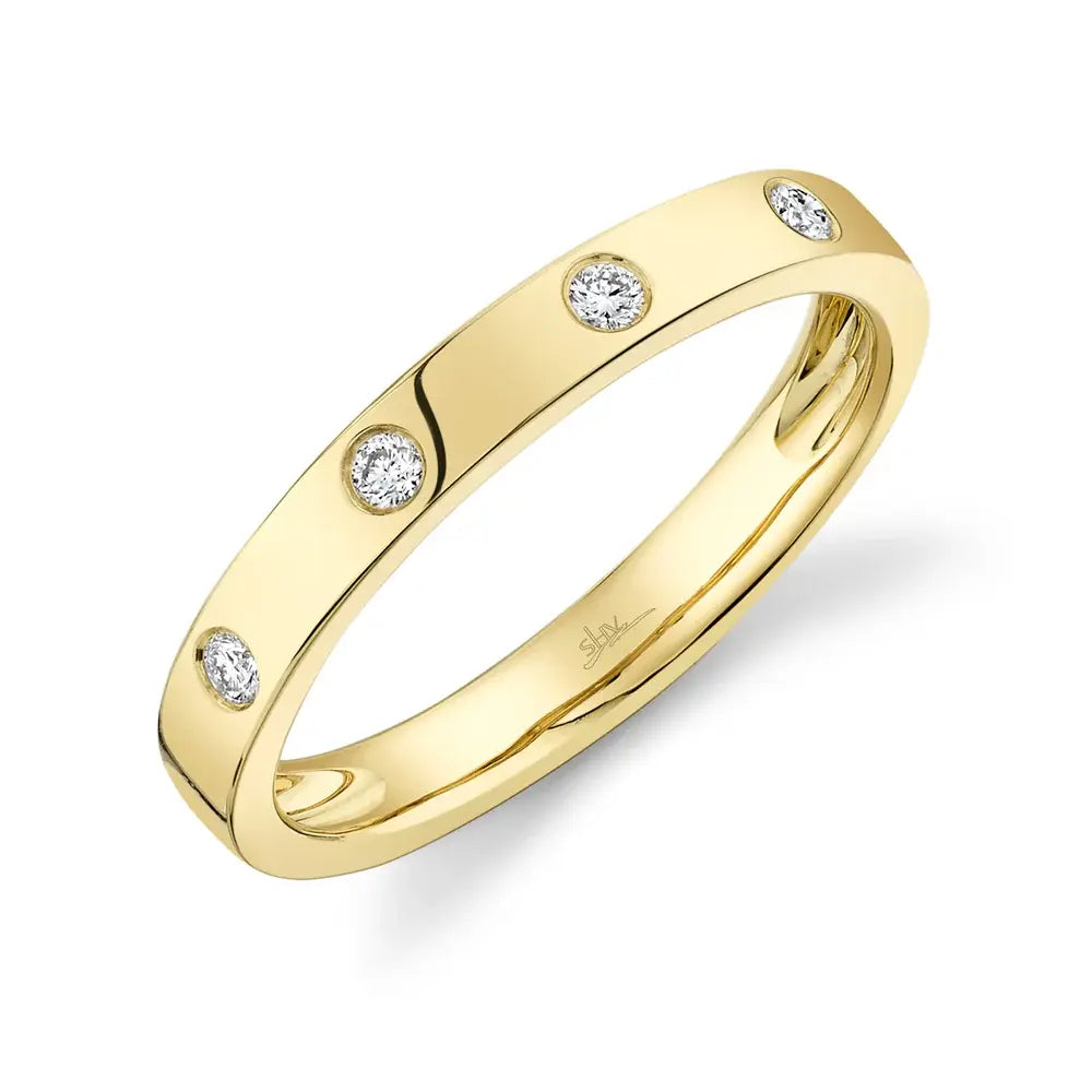 Diamond Chanel Set Lady's Ring Band | S8 14k .07c WG
