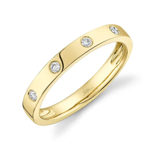 Diamond Chanel Set Lady's Ring Band | S8 14k .07c WG