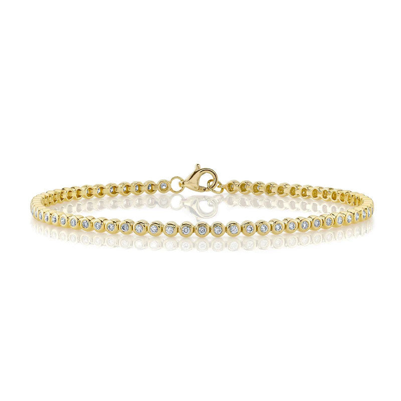 Diamond Bezel Tennis Bracelet | 14k Yellow Gold .64c