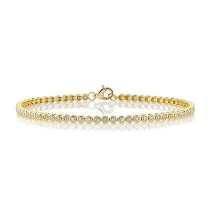 Diamond Bezel Tennis Bracelet | 14k Yellow Gold .64c