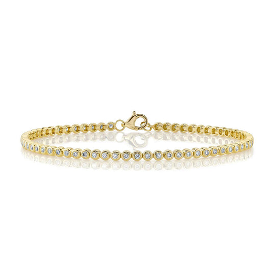 Diamond Bezel Tennis Bracelet | 14k Yellow Gold .64c