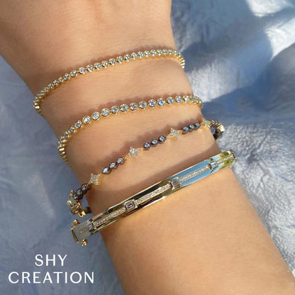 Diamond Bezel Tennis Bracelet | 14k Yellow Gold .64c