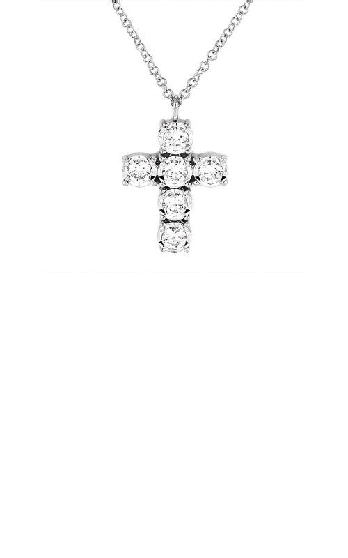 0.21Ct 14K WG Diamond Cross Necklace