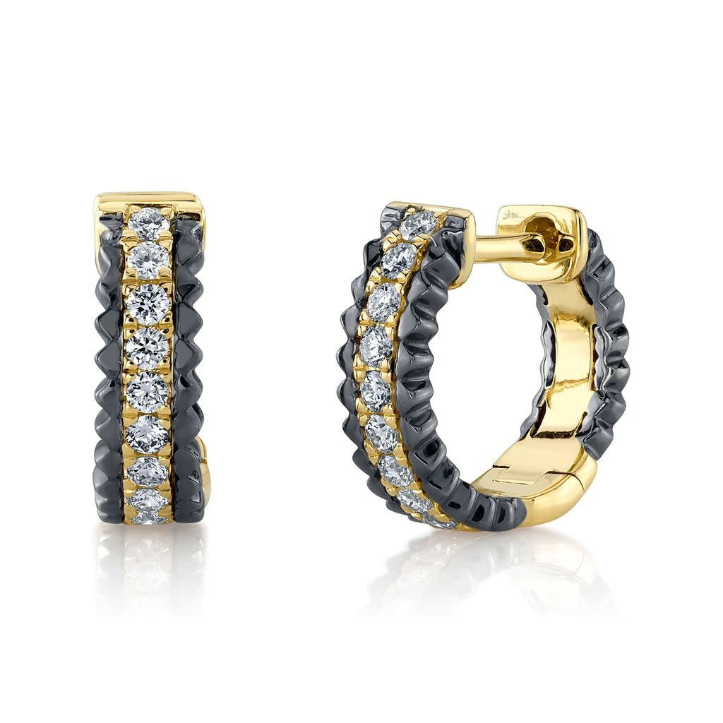 Diamond Huggie Hoop Earrings