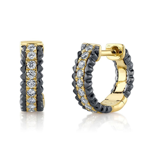 Diamond Huggie Hoop Earrings