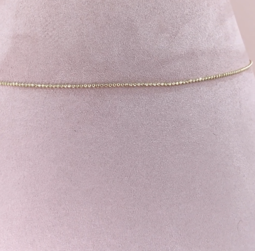 Faceted Bead Ball Chain Necklace | 14k Yellow Gold