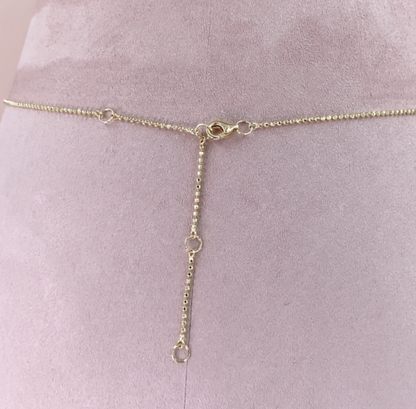 Faceted Bead Ball Chain Necklace | 14k Yellow Gold