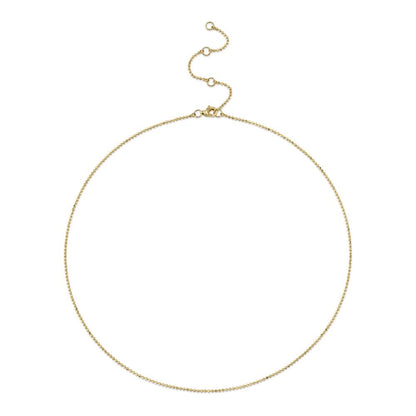 Faceted Bead Ball Chain Necklace | 14k Yellow Gold