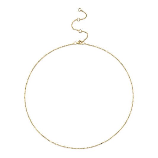 Faceted Bead Ball Chain Necklace | 14k Yellow Gold