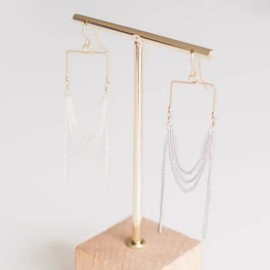 Scarlett Matte Gold + Silver Curtain Chain Necklace | 2.5in