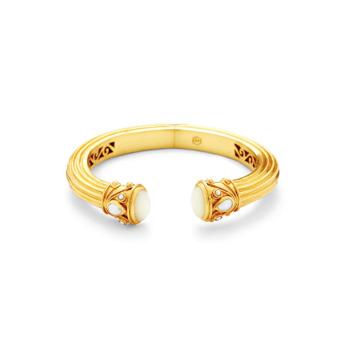 Byzantine Demi Hinge Cuff in Mother of Pearl