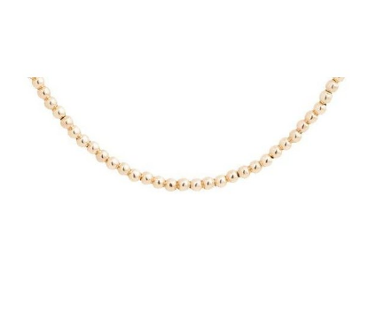 Classic Gold 2mm Beaded Choker Necklace | 15in
