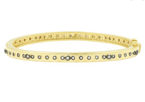 Mini Stud Bezel Stone Eternity Hinge Bangle